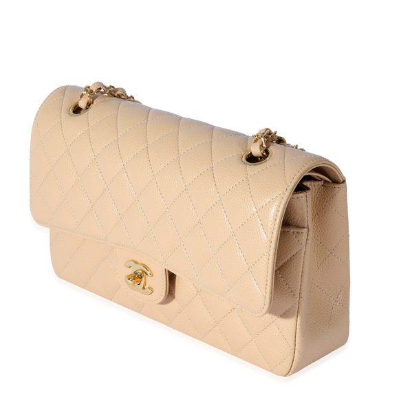 Chanel Medium Beige Caviar Medium Flap Bag - Picture 2 of 8